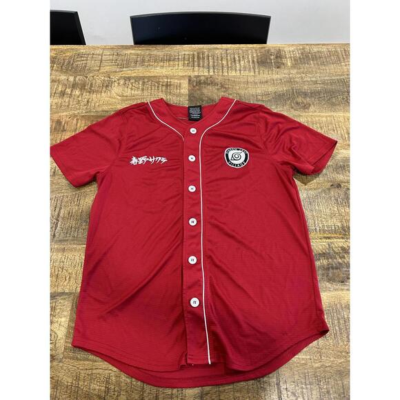 BoxLunch Naruto Shippuden Red Varsity Jacket Medium - Picture 1 of 5